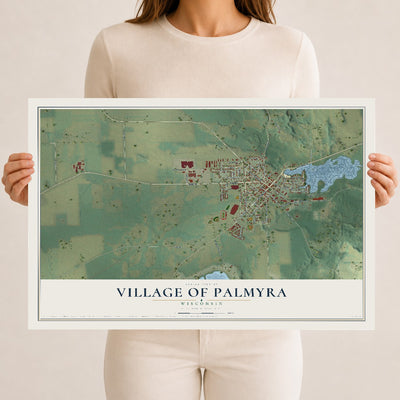 Map of Palmyra, Wisconsin, 12 x 18 inch unframed archival matte print