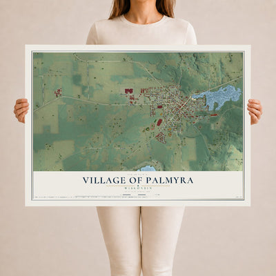 Map of Palmyra, Wisconsin, 24 x 36 inch unframed archival matte print
