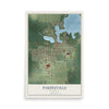 Map of Pardeeville, Wisconsin, 12 x 18 inch unframed archival matte print