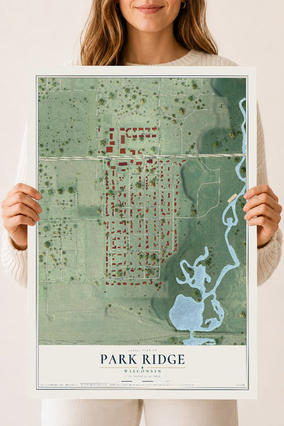 Map of Park Ridge, Wisconsin, 18 x 24 inch unframed archival matte print