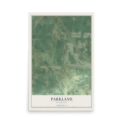 Map of Parkland, Wisconsin, 12 x 18 inch unframed archival matte print