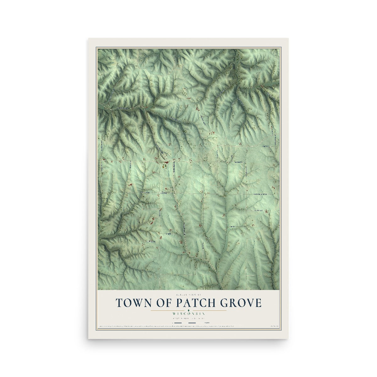 Map of the Town of Patch Grove, Wisconsin, 12 x 18 inch unframed archival matte print