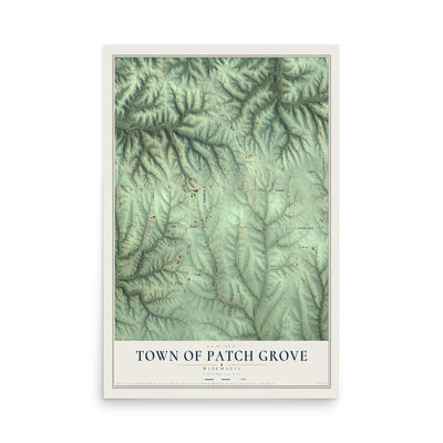 Map of the Town of Patch Grove, Wisconsin, 12 x 18 inch unframed archival matte print