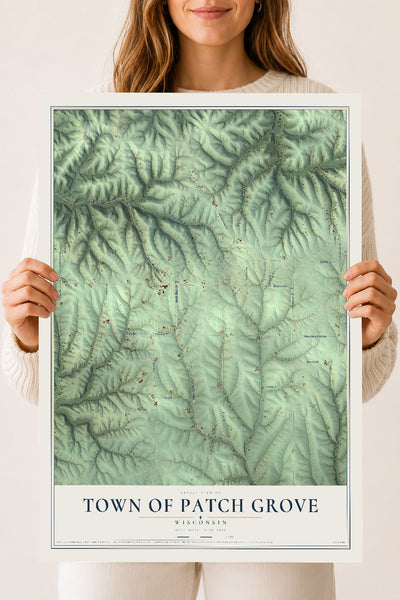 Map of the Town of Patch Grove, Wisconsin, 18 x 24 inch unframed archival matte print
