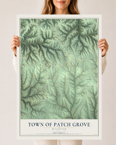 Map of the Town of Patch Grove, Wisconsin, 24 x 36 inch unframed archival matte print
