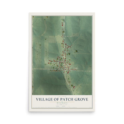 Map of Patch Grove, Wisconsin, 12 x 18 inch unframed archival matte print