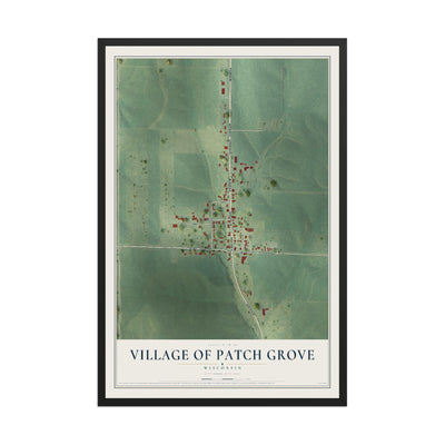 Map of Patch Grove, Wisconsin, 12 x 18 inch print in a black wood frame