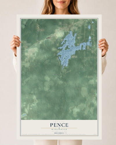 Map of Pence, Wisconsin, 24 x 36 inch unframed archival matte print
