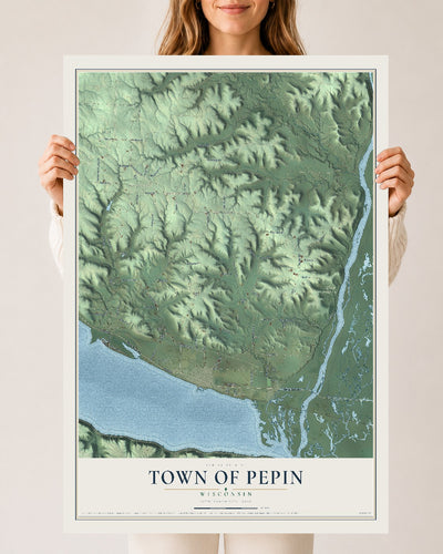 Map of the Town of Pepin, Wisconsin, 24 x 36 inch unframed archival matte print