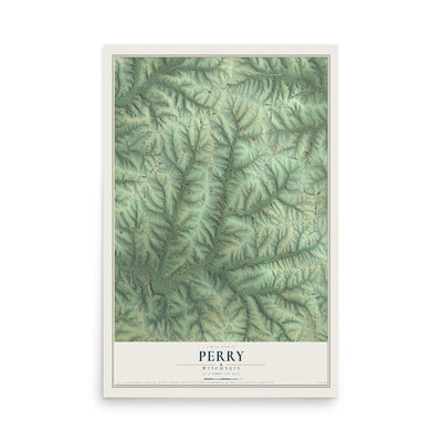 Map of Perry, Wisconsin, 12 x 18 inch unframed archival matte print