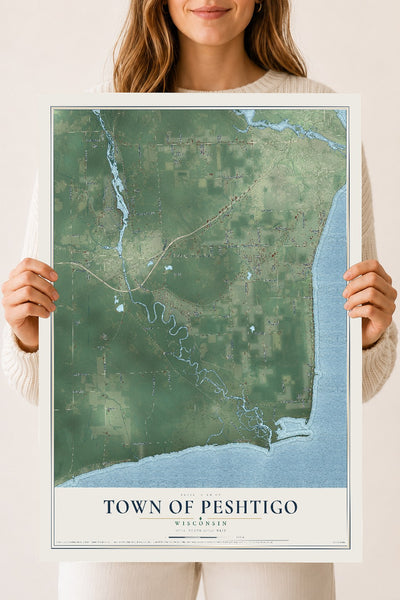 Map of the Town of Peshtigo, Wisconsin, 18 x 24 inch unframed archival matte print