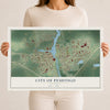 Map of Peshtigo, Wisconsin, 12 x 18 inch unframed archival matte print