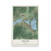 Map of Phillips, Wisconsin, 12 x 18 inch unframed archival matte print