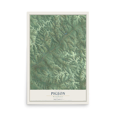 Map of Pigeon, Wisconsin, 12 x 18 inch unframed archival matte print