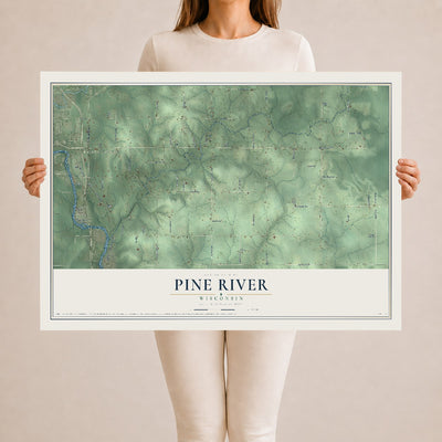 Map of Pine River, Wisconsin, 24 x 36 inch unframed archival matte print