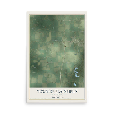 Map of the Town of Plainfield, Wisconsin, 12 x 18 inch unframed archival matte print