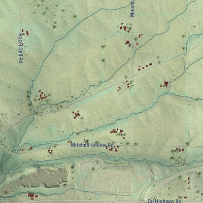 Second close-up of the map of the Town of Platteville, Wisconsin print showing more streets and buildings