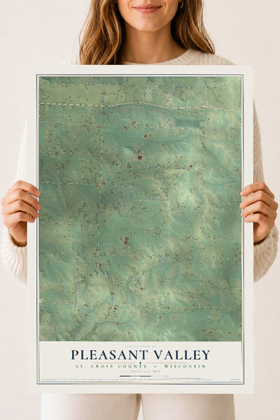 Map of Pleasant Valley, St. Croix County, Wisconsin, 18 x 24 inch unframed archival matte print