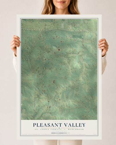 Map of Pleasant Valley, St. Croix County, Wisconsin, 24 x 36 inch unframed archival matte print