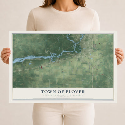 Map of the Town of Plover, Portage County, Wisconsin, 12 x 18 inch unframed archival matte print