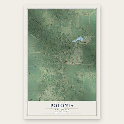 Polonia, Wisconsin map print, the full design