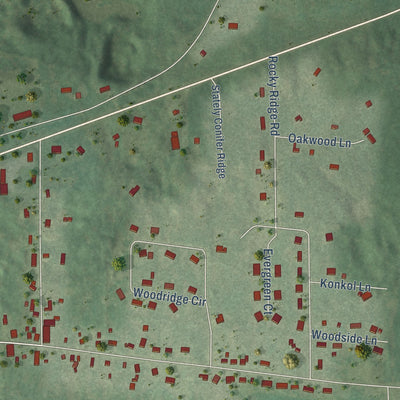 Close-up of the map of Polonia, Wisconsin print showing street and building detail