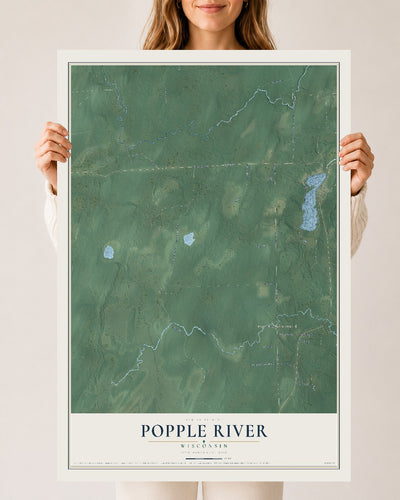 Map of Popple River, Wisconsin, 24 x 36 inch unframed archival matte print