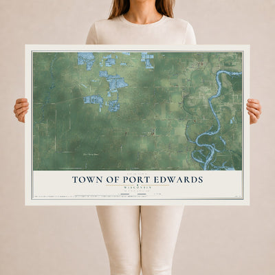 Map of the Town of Port Edwards, Wisconsin, 24 x 36 inch unframed archival matte print