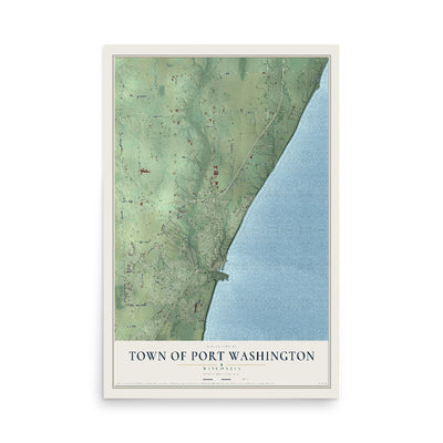 Map of the Town of Port Washington, Wisconsin, 12 x 18 inch unframed archival matte print
