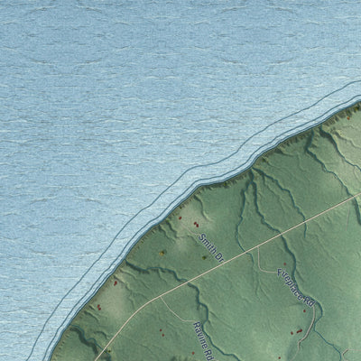 Second close-up of the map of Port Wing, Wisconsin print showing more streets and buildings