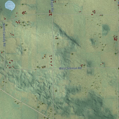 Second close-up of the map of Porter, Wisconsin print showing more streets and buildings