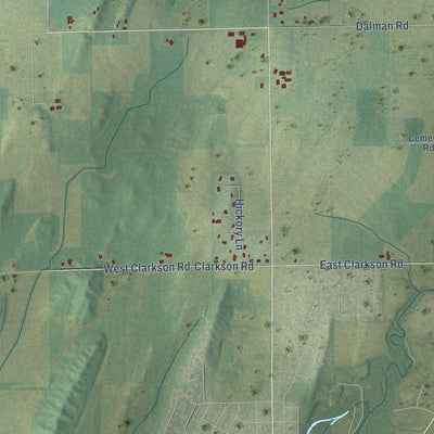 Second close-up of the map of Portland, Dodge County, Wisconsin print showing more streets and buildings