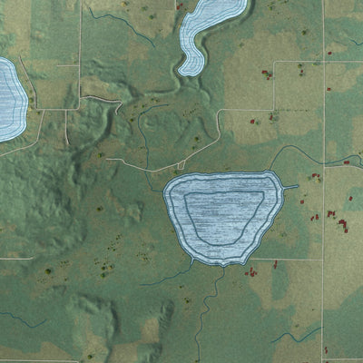 Close-up of the map of the Town of Pound, Wisconsin print showing street and building detail