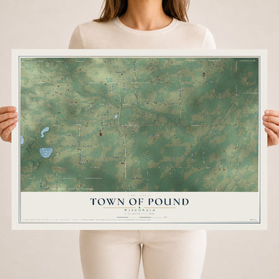 Map of the Town of Pound, Wisconsin, 18 x 24 inch unframed archival matte print