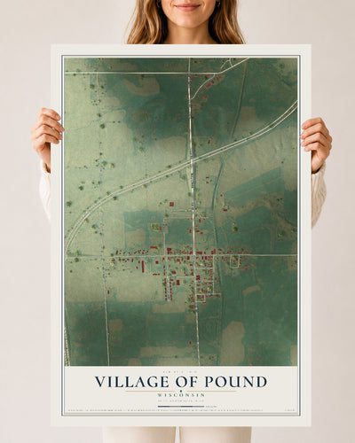 Map of Pound, Wisconsin, 24 x 36 inch unframed archival matte print