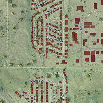 Second close-up of the map of Prairie du Sac, Wisconsin print showing more streets and buildings