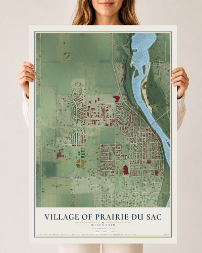 Map of Prairie du Sac, Wisconsin, 24 x 36 inch unframed archival matte print
