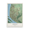 Map of Prescott, Wisconsin, 12 x 18 inch unframed archival matte print