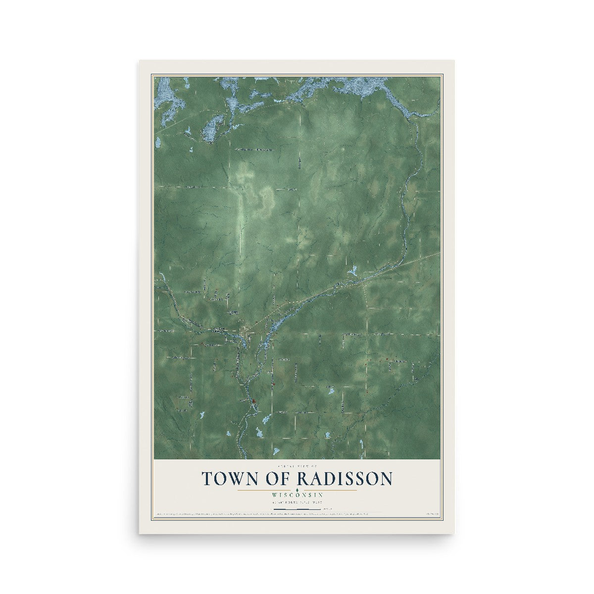 Map of the Town of Radisson, Wisconsin, 12 x 18 inch unframed archival matte print