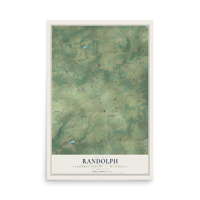 Map of Randolph, Columbia County, Wisconsin, 12 x 18 inch unframed archival matte print