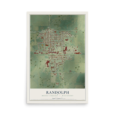 Map of Randolph, Dodge County, Wisconsin, 12 x 18 inch unframed archival matte print