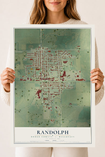Map of Randolph, Dodge County, Wisconsin, 18 x 24 inch unframed archival matte print