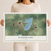 Map of Random Lake, Wisconsin, 12 x 18 inch unframed archival matte print