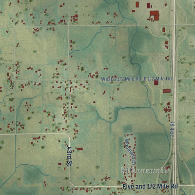 Close-up of the map of Raymond, Wisconsin print showing street and building detail