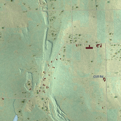Second close-up of the map of Red River, Wisconsin print showing more streets and buildings