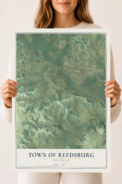 Map of the Town of Reedsburg, Wisconsin, 18 x 24 inch unframed archival matte print