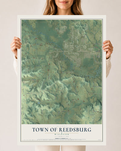 Map of the Town of Reedsburg, Wisconsin, 24 x 36 inch unframed archival matte print