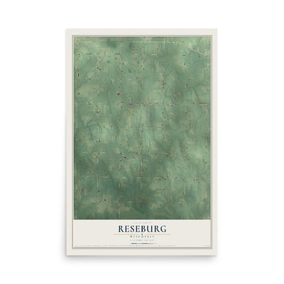 Map of Reseburg, Wisconsin, 12 x 18 inch unframed archival matte print
