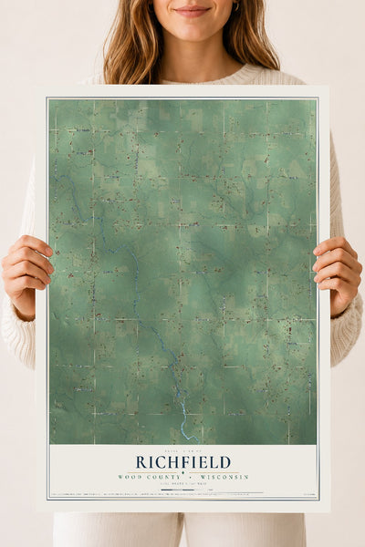 Map of Richfield, Wood County, Wisconsin, 18 x 24 inch unframed archival matte print