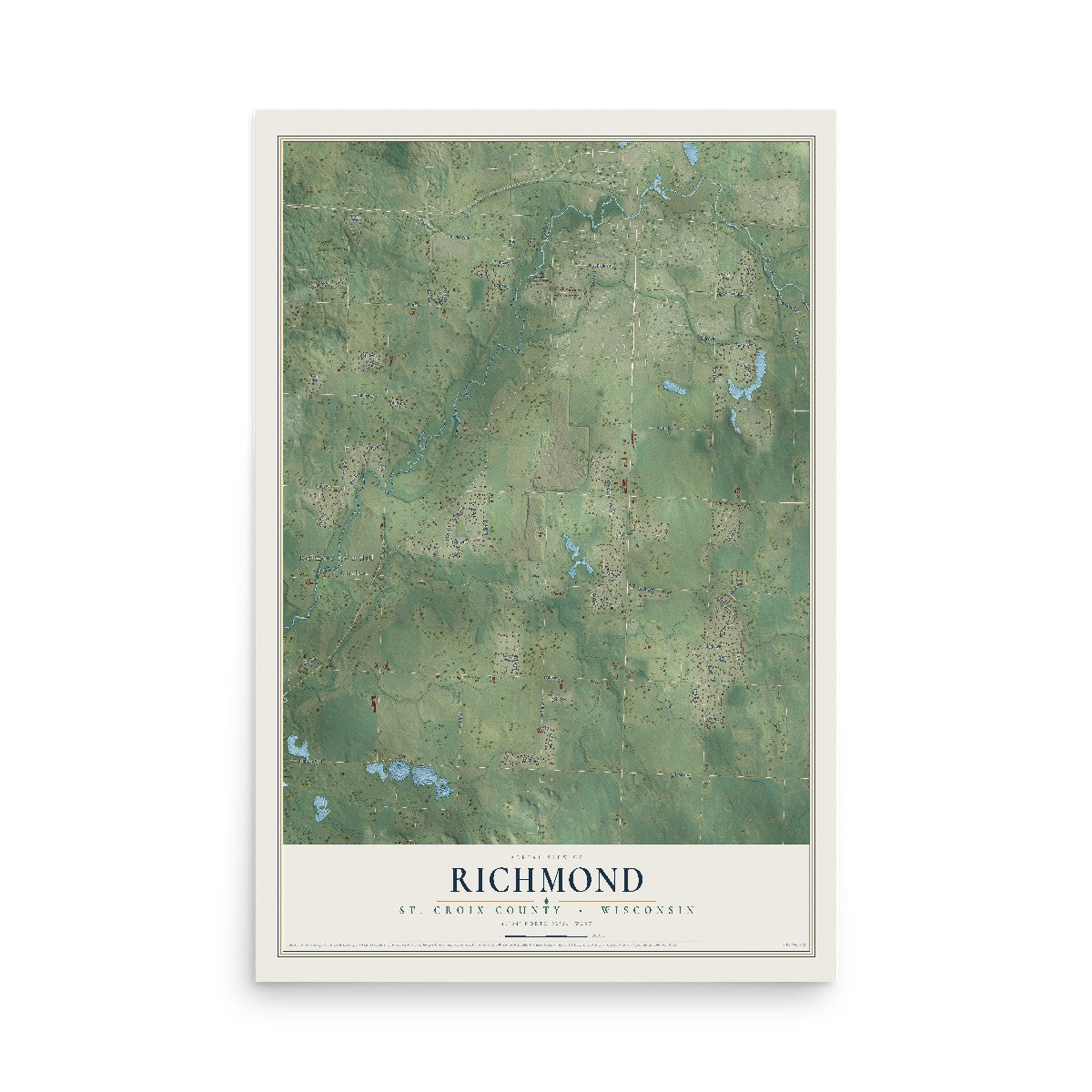 Map of Richmond, St. Croix County, Wisconsin, 12 x 18 inch unframed archival matte print